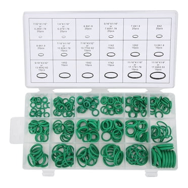 A/c Seals Set A/c System Seals 270pcs 18 Sizes Car Air Conditioning Compressor Seals Assortment Kit Green ORing For Water Faucet
