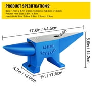 BENTISM Single Horn Anvil 44Lbs, Steel Anvil Blacksmith for Sale Forge Tools and Equipment Anvil Rugged Round and Square Hole Horn Metalsmith Blacksmith Tool