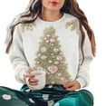 thumbnail image 2 of Christmas Sweatshirts for Women Oversized Fashion Vintage Xmas Holiday Tops Casual Christmas Sweater Long Sleeve Outfits Crewneck Fleece Sweatshirt Pullover Top, 2 of 7