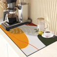 thumbnail image 3 of Coffee Mat for Countertops, Boho Minimalist Brightly Dish Drying Mat 2 Pcs for Kitchen Coffee Bar Accessories, Coffee Maker Espresso Machine Dish Rack Hide Stain Rubber Backed 12x19In, 3 of 6