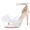 white, variant on Women Open Toe Stiletto Heels with Bow Detail Asymmetrical Fixed-Bow High Heel Sandals for Parties and Weddings