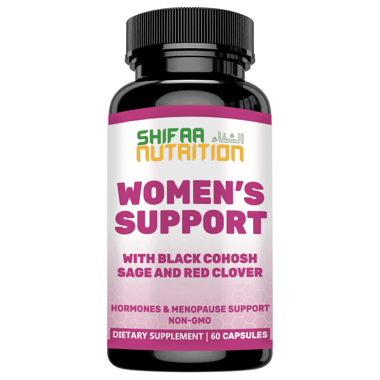 SHIFAA NUTRITION Women’s Support Supplement, Halal, Non-GMO, 60 Ct – Menopause, Hormone & Estrogen Balance, Hot Flashes & Mood Support