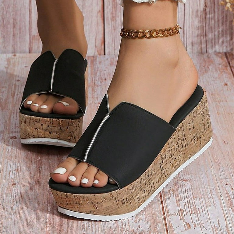 HaoXianJian Women's Platforms Sandals High Heels Wedge Open Toe