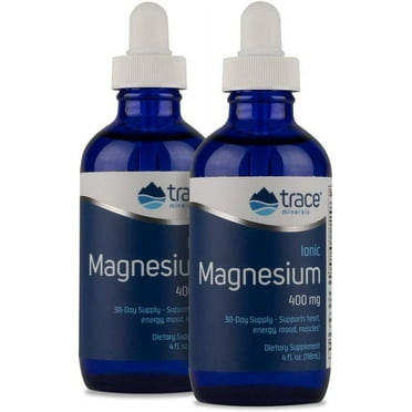 Trace Minerals | Liquid Ionic Magnesium 400 mg | Helps Maintain Essential Body Functions | 4 fl oz - Pack of 2 (64 Servings)