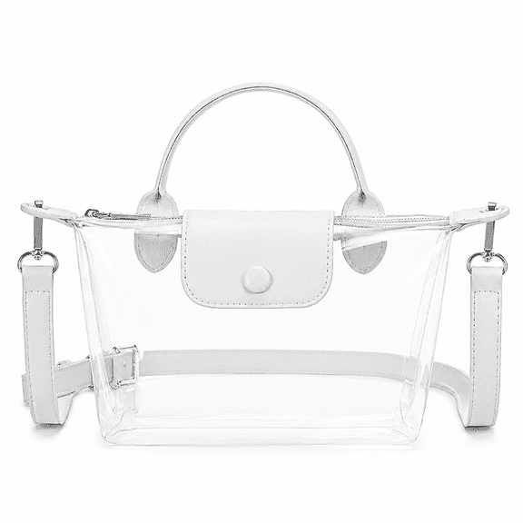 Stadium Approved Clear Crossbody Purse, Transparent Small Handbag with Top Handle for Concerts & Sports Events