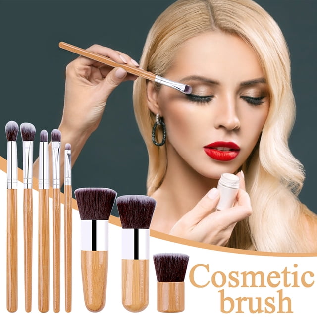 11 productos de bambú, juego de brochas de maquillaje con bolsa, herramientas de maquillaje clásicas de comercio exterior Wmkox8yii hjk2046