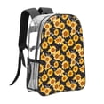 thumbnail image 3 of Sikiie Black Marble Pattern Sunflower Clear Backpack, Transparent Bookbag for School for Women Men, Capacity Clear Bag for College, Travel, 3 of 7