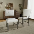 thumbnail image 4 of Harper & Bright Designs Wooden Dining Chairs Set of 4, Upholstered Chairs with Solid Wood Legs and Padded Seat, Farmhouse Kitchen Chairs, Gray+Beige, 4 of 16