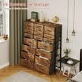 thumbnail image 4 of MUTUN Tall Dresser for Bedroom, Fabric Dresser Storage Tower with 18 Drawers, Chest of Drawers Organizer Unit, Storage Cabinet, Hallway, Closets, Steel Frame, Rustic Brown, 4 of 14