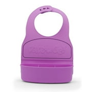 Dare U Go Waterproof Flexible Silicone Toddler Bib with Food Container - Purple