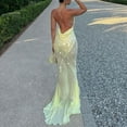 thumbnail image 7 of Odbmxy Women Plus Dresses Wrap Summer Evening Gown Women's Maxi Dress Party Bandeau Sequin Solid Slim V-Neck Dress, 7 of 7