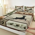 thumbnail image 3 of Homewish Cartoon Deer Moose Bed Sheets, Tree Plant Botanical King Sheets, Vintage Western Animal Sheet Set, Super Cozy Room Decor, 4pcs, 3 of 7