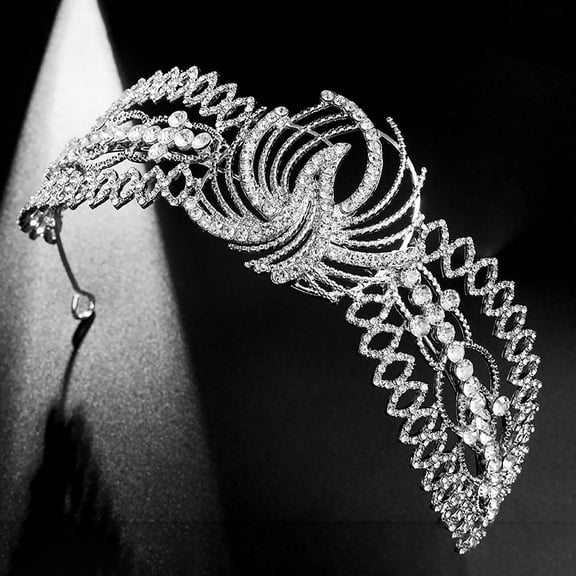MLINS Elegant Silver Rhinestone Crown for Bride and Bridesmaid HighQuality Alloy Hair Accessories 6.5 Inches