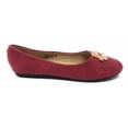 thumbnail image 4 of Victoria K Women's Soft Textured Material With Gold Design Emblem Ballet Flats, 4 of 4