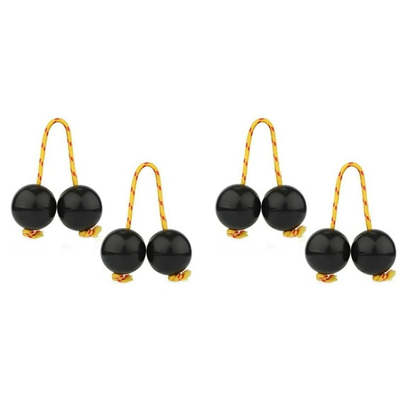 2 Pairs of Rhythm Balls, Shaker Cup Instruments Classic African Rattles Hand Percussion Instruments (Black),4 x Aslatuas Rhythm Ball,Black
