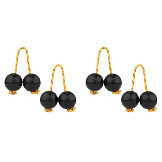 2 Paires de Balles Rythmiques, Instruments Shaker Cup Classiques Africains Hochets Instruments de Percussion à Main (Noir)