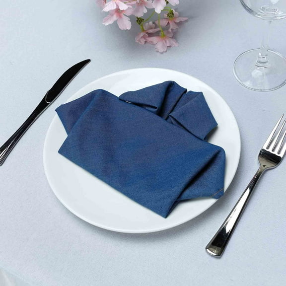 Balsa Circle 10 Dark Blue Faux 17" Denim Polyester Napkins Table Top Decorations