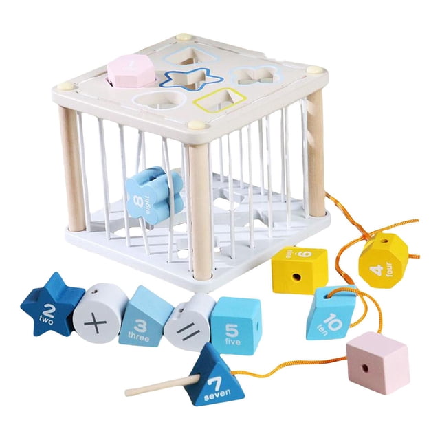 Monterssori Beads Toy Sensory Early Geometry Educativo Puzzle Desarrollo Clasificación Bloques geométricos Puzzle Juguete para el hogar Cumpleaños