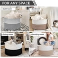 thumbnail image 4 of XXXLarge Cotton Rope Basket 21.7" x 21.7" x 13.8" Woven Baby Laundry Blanket Basket Toy Baskets with Handle Storage Comforter Cushions Thread Laundry Hamper Home Decor Living Room, 4 of 7