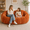 Orange, variant on Homefun 59" Plush Bean Bag Sofa Chair,High Density Foam Filled Lazy Couch, Modern Chenille Floor Lounger with 2 Pillows,Comfy Accent Sofa,Coffee