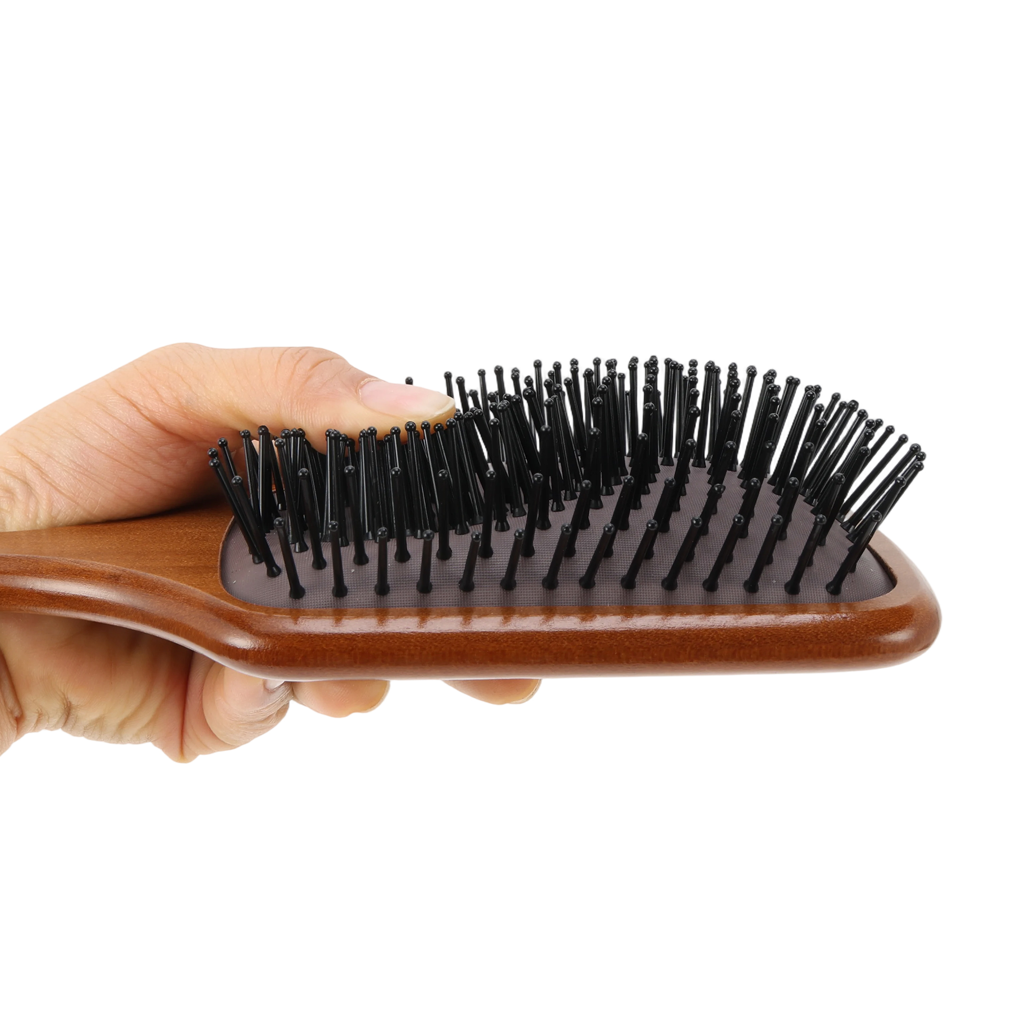 Unique Bargains 1 Pc Wood Airbag Hair Comb for Hair Care Dark Brown, Black 9.65"x3.27"