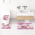 thumbnail image 4 of 4 Pcs Green Hummingbird Flower Shower Curtain Sets with Rugs for Bathroom Decor, Rustic Floral Bathroom Sets with Shower Curtain and Rugs, Bathroom Curtain Set with Mats (Hooks Not Included), 4 of 6