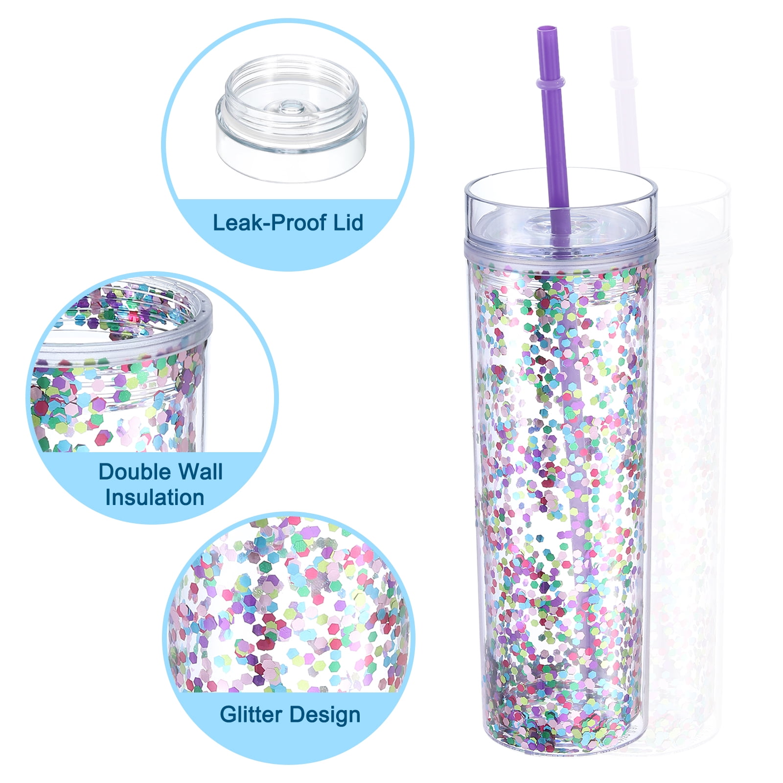  Skinny Tumblers with Lids and Straws Bulk.Matte Multi Slim Tumbler  Cups with Straws.16 oz Plastic Pastel Double Walled Acrylic Skinny Tumbler  Set for Smoothie Ice Coffee.Customizable DIY Gift. : Everything Else