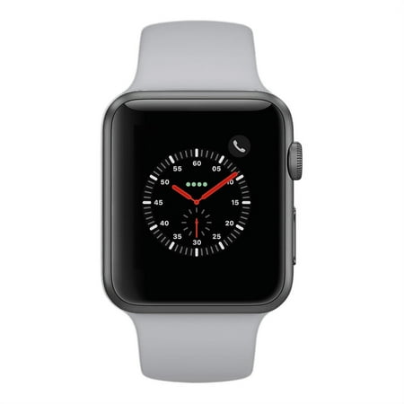 Apple Watch Series 3, 42MM, GPS + Cellular, Space Gray Aluminum Case, Fog Sport Band (Scratch & Dent)