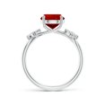 thumbnail image 2 of ANGARA Lab Grown 2.1 Ct Round Ruby Butterfly Engagement Ring for Women in 14K White Gold (Size-8mm) | July Birthstone, Birthday, Anniversary, Jewelry Gift for Women | Lab-Grown Ruby Ring, 2 of 9