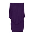 thumbnail image 4 of JIAYUE Women's Dress Solid Color Slim Fit Casual Off Shoulder Ruffled Mini Suitable For Everyday Wear Stylish Female Dresses, 4 of 4