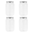 thumbnail image 1 of 4 frascos de plástico transparente con tapa, herméticos y rellenables para almacenar alimentos secos, dulces y aperitivos, ideal para la cocina y el hogar, 1 of 8