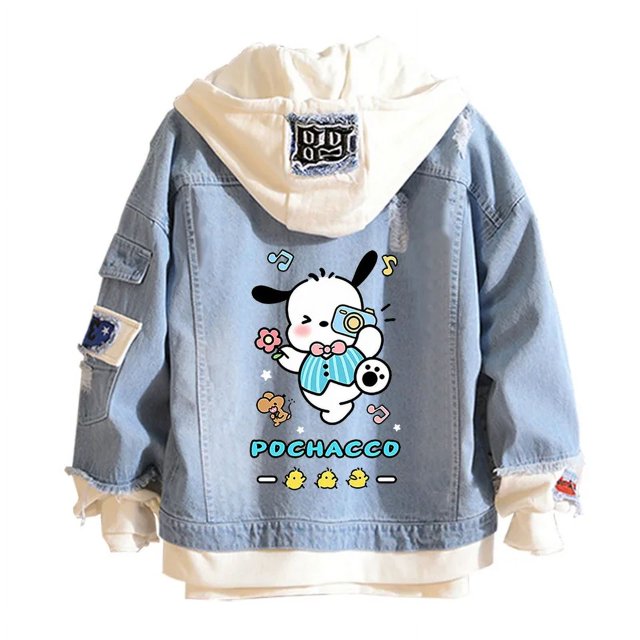 Casual Distressed Denim Hooded Bomber Jacket Long Sleeve Unisex Multi-Color