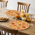 thumbnail image 5 of Thanksgiving Round Braided Placemats Set of 8, Cartoon Pumpkin Maple Leaf Heat Insulation Place Mats Washable Non-Slip Table Mats for Kitchen Dining Party, 15 Inches, 5 of 9