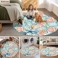 thumbnail image 6 of Shell Starfish Round Living Room Rugs 4 ft, Summer Green Orange Seaweed Nautical Washable Area Rug with Non-Slip Sturdy Edge Binding Round Carpet for Entryway Kitchen Bedroom Bathroom, 6 of 9