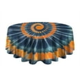 thumbnail image 5 of Orange Blue Tie Dye Mandala Pattern Round Tablecloth 60"x60",Wrinkle Wipeable Table Cloth for Kitchen Dining Room Picnic Patio Party, 5 of 6