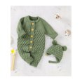thumbnail image 5 of Musuos Infant Baby 2PCS Winter Outfits, 3 6 12 18M Long Sleeve Solid Color Knitted Romper + Bear Hat Set, 5 of 10