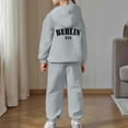 thumbnail image 4 of Kids Sweatsuit Set for Girls,2PC Long Sleeve Letter Printed Basic Hoodie Jogger Set Warm Fall Winter Clothes Girls Set 4-5 Years, 4 of 7