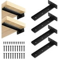 thumbnail image 1 of Qucyy 4 Pcs Heavy Duty Floating Shelf Brackets,8 Inch Hidden Shelf Bracket,Wall Mount Invisible Metal L Brackets for Shelf Bracket ,Countertop Support Brackets with Screw Included Matte Black 8 Inch, 1 of 5