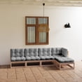 thumbnail image 1 of vidaXL 5 Piece Garden Lounge Set with Cushions Solid Wood Pine, 1 of 12