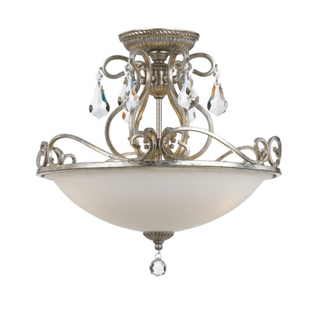 

World of Lighting WL98649 Flush Mounts Olde Siler Steel and Crystal Overland Park