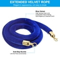 thumbnail image 3 of Unique Bargains 3 Feet Blue Velvet Stanchion Rope, Crowd Control Barrier Rope with Snap Hook, Golden, 3 of 6
