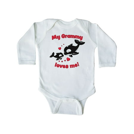 

Inktastic My Grammy Loves Me Orca Family Gift Baby Boy or Baby Girl Long Sleeve Bodysuit