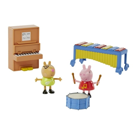 Peppa Pig Peppa's Adventures Making Music Fun Preschool Playset, 2 Figures, 3 Accessories, Ages 3 