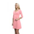 thumbnail image 2 of Women's Cross Wrap A Line Long Sleeve Dress, S, Rose, by Ambesonne, 2 of 3