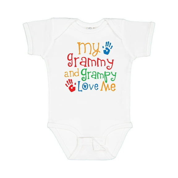 Inktastic My Grammy and Grampy Love Me Boys or Girls Baby Bodysuit