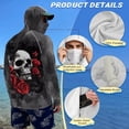 thumbnail image 6 of Bulopur Gothic Skull Print Men’s Graphic UV Hoodie Shirt, UPF 50+ Fishing Rash Guard with Breathable Mask, Quick Dry Lightweight Long Sleeve Sun Protection Top, 6 of 8