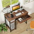 thumbnail image 4 of Gymax 40'' Computer Desk w/ Charging Station Drawer & Adjustable Shelf Headphone Hooks, 4 of 10
