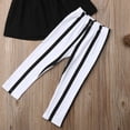thumbnail image 5 of Toddler Kids Girl Off Shoulder Tops Stripe Pants 2PCS Outfits Clothes Set 1-6 Years, 5 of 5