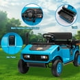 thumbnail image 6 of LUIBAS 24V 4WD Kids Ride on Golf Cart Battery Powered Toy Tractor Ride-On Electric Car Ride on Truck with Remote Control, Bluetooth, Music, Rear Storage Box, EVA Rubber Tires, Blue, 6 of 7