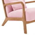 thumbnail image 2 of Aukfa Corduroy Mid Century Modern Accent Chair w/ Wood Frame&Pillow for Living Room, Pink, 2 of 10